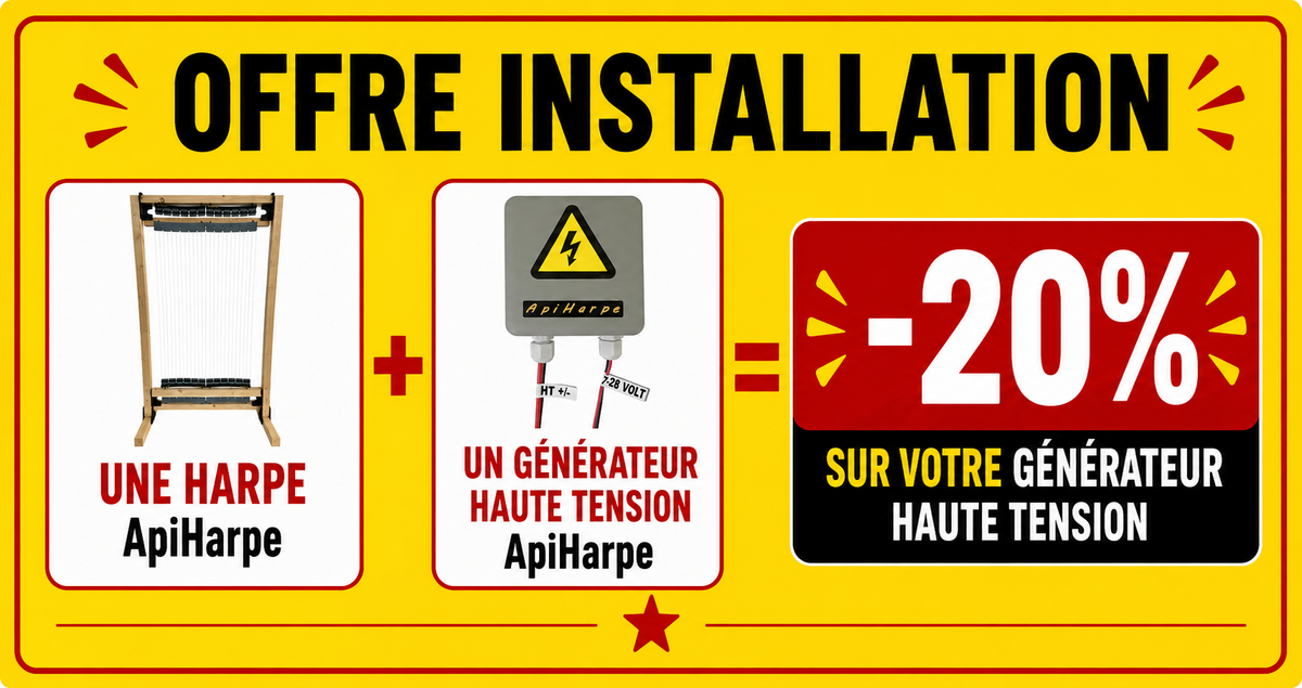 offre kit harpe électrique anti-frelons asiatiques ApiHarpe avec photos
